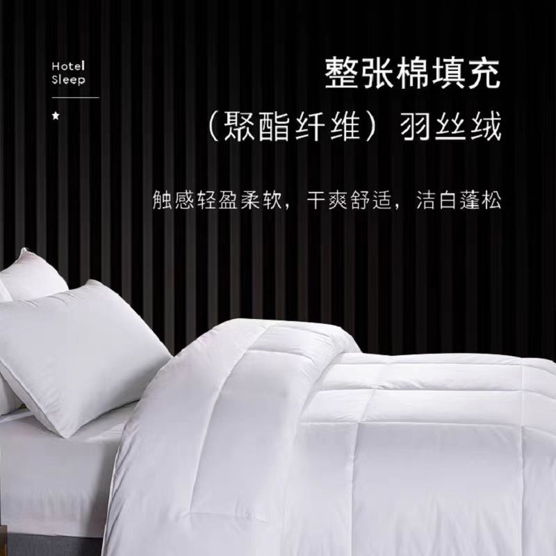 Pure White Cotton Hotel-Specific Bedding Quilt Core Hotel and B&B Anti-Feather Cloth Quilt Four-Season Quilt Manufacturer Warm