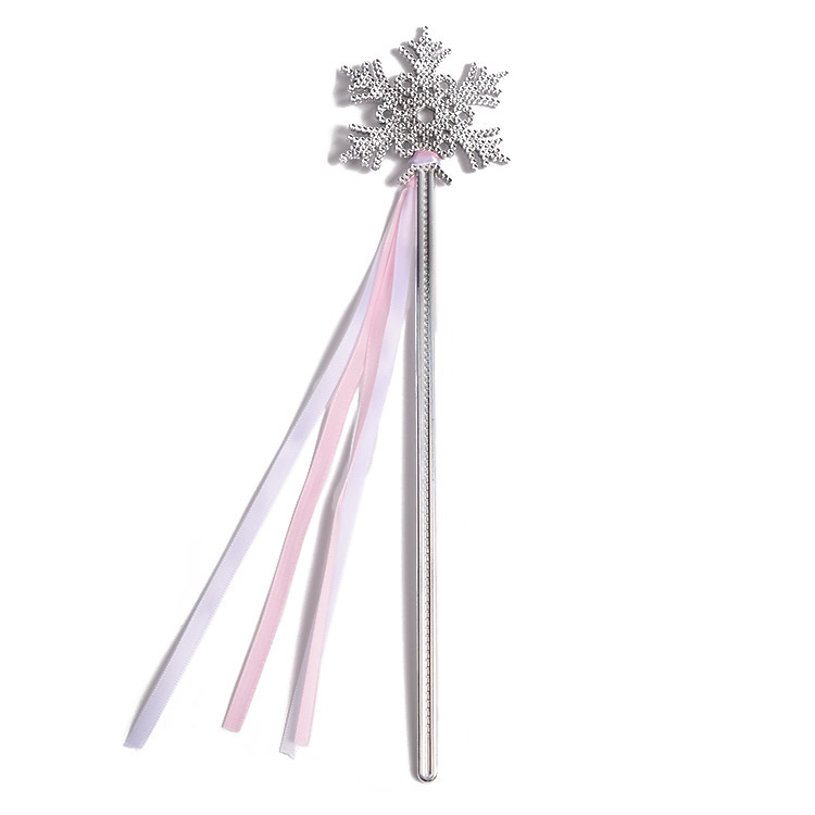 Colorful Ribbon Snowflake Wand Fairy Wand Queen Magic Wand Children's Jewelry Dress up Accessories