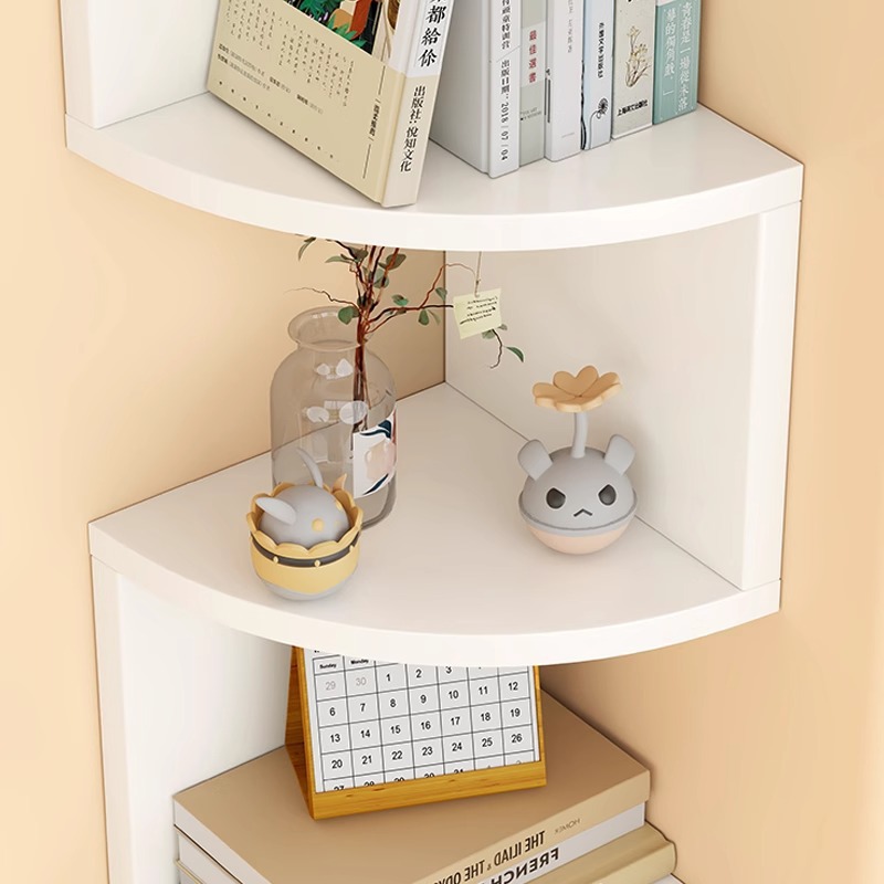 Corner Shelf Bedroom Wall Corner Triangular Storage Partition Corner Wall-Mounted Bookshelf Household Triangular Storage Cabinet