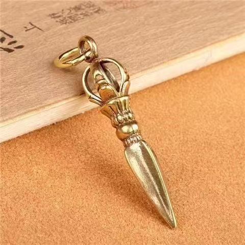 Brass Vajra Pendant Magic Instrument Ancient Method Pendant Magic Pestle Xizang Tantric Magic Instrument Brass Car Keychain