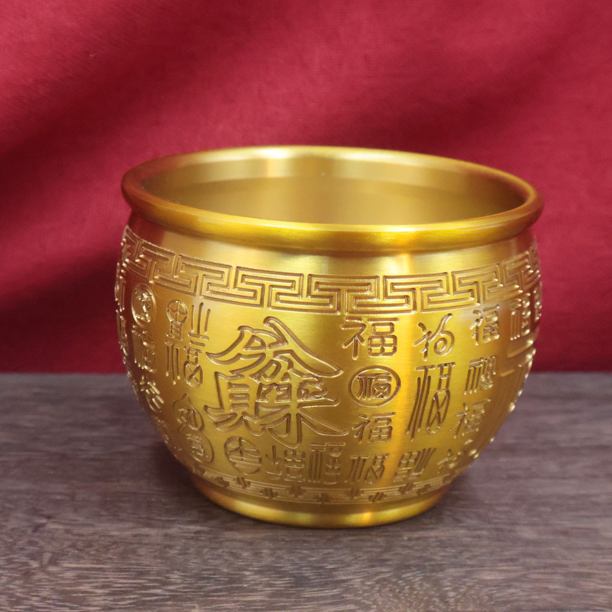 Brass Baifu Cylinder Rice Cylinder Cornucopia Ornaments to Attract Wealth Home Decoration Office Fortune Crafts Ornaments Wholesale