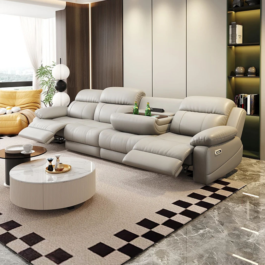 Electric Leather Sofa Adjustable Home Theater Sofa 2025 New Modern Simple Multifunctional Sofa