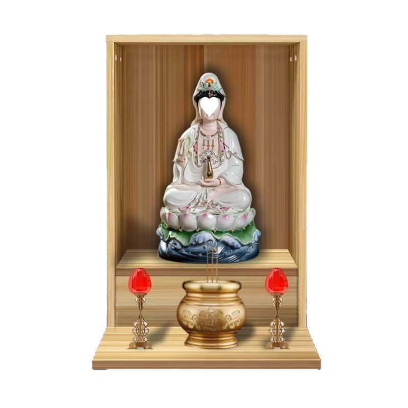 Buddha Statue, Buddha Cabinet, Shrine, Household Altar, Guanyin, Guanyin Bodhisattva, Wall-Mounted Altar