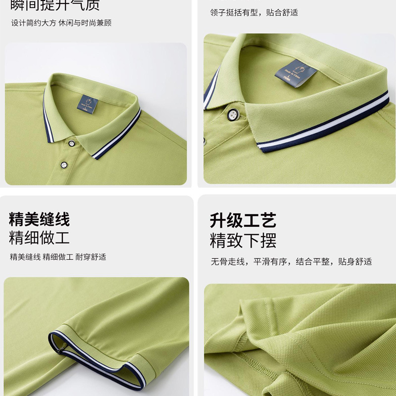 Ice Silk Short-Sleeved Lapel Polo Shirt Custom Corporate Work Clothes Group Culture Advertising Shirt Custom Printed Logo Embroider