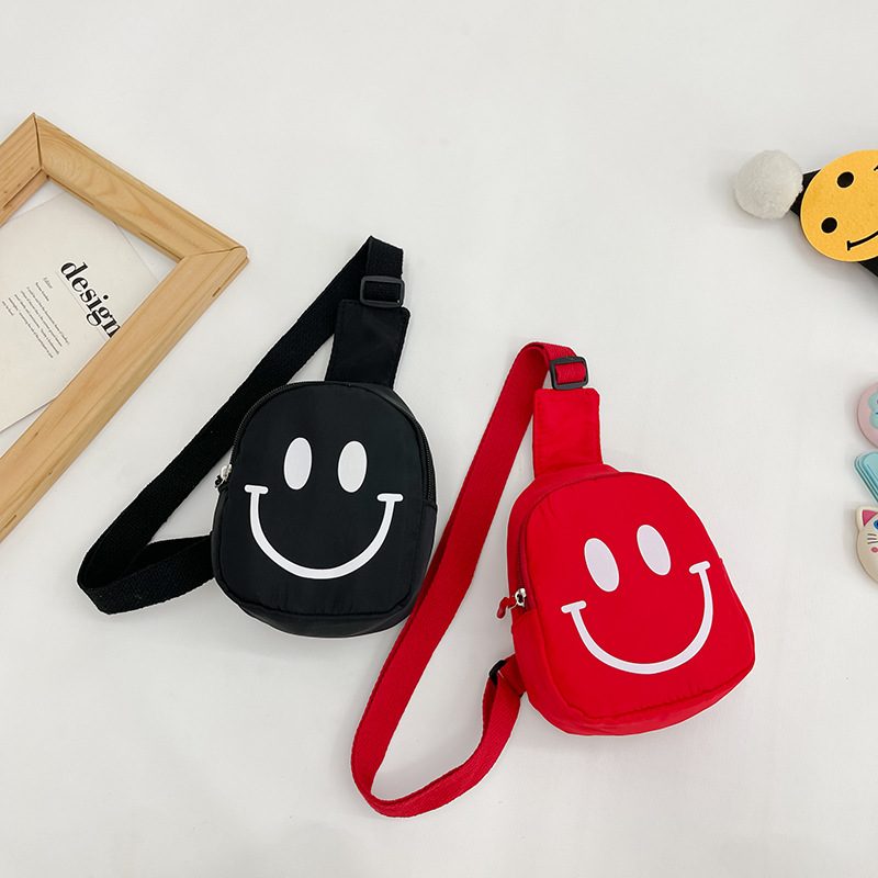 Smiley Face Kidsren's Crossbody Bag 2025 New Nylon Trendyy Boy Chest Bag Kindergarten Baby Girl Backpack Customization