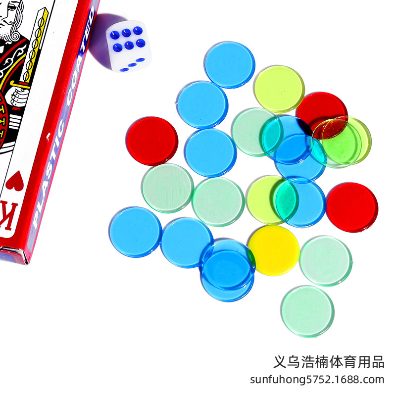 Transparent Plastic Chips Game Coin Transparent Color Chips 19mm BiNGO Accessories Chips BiNGO