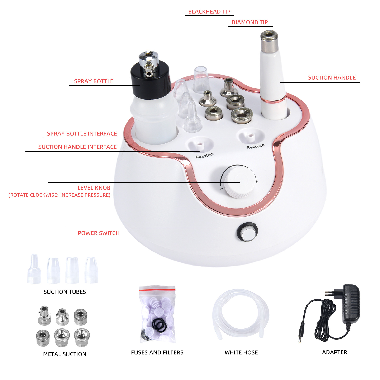 Micro-Carving Microdermabrasion Instrument to Absorb Blackheads, Desktop Cleaning Instrument, Microcrystalline Facial Instrument, Factory Wholesale Beauty Instrument
