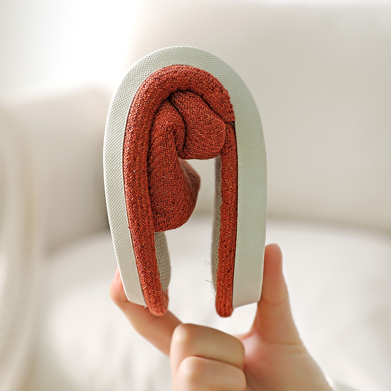 Linen Slippers Men's Four Seasons Indoor Household Mute Sweat Absorbing Wear-resistant Spring and Autumn Cotton Linen Slippers Men's