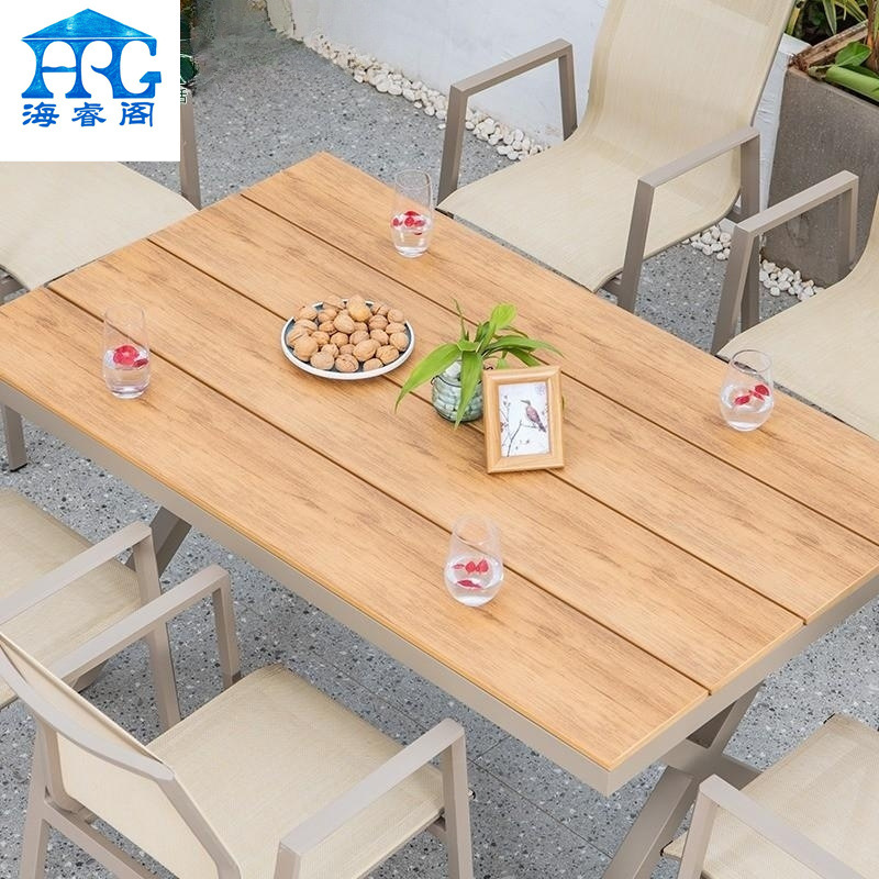 Teslin mesh table and chair outdoor waterproof sunscreen Nordic dining chair outdoor simple table and chair combination outdoor leisure table