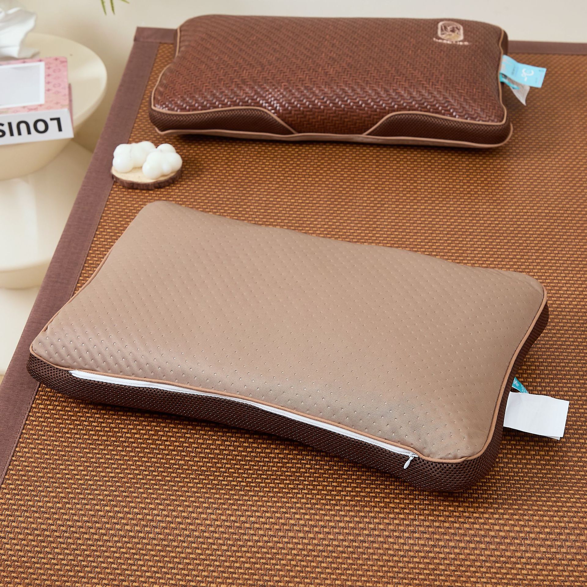 Summer pillow PE rattan mat summer cool pillow tea pillow overlord rattan cool pillow wild mountain rattan rattan three-dimensional mat pillow