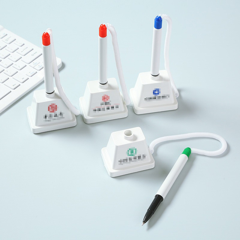 Bank counter desk pen fixed signature pen desktop bullet square seat can be pasted with rope bar pen