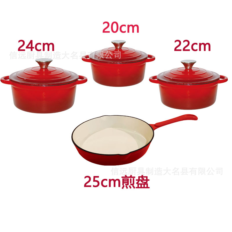 in stock enamel pot foreign trade export enamel cast iron cool color pot stew pot factory direct delivery on the same day