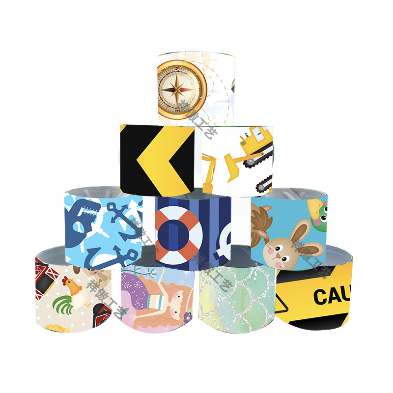 Cross-border New Mermaid Pirate Farm Engineering Car Snap Ring Bracelet Children's Party Birthday Pat Ring