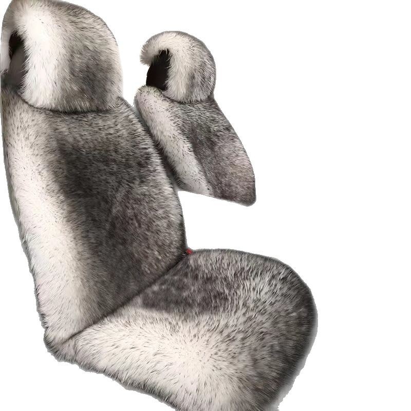 Car seat cushion winter plush tie-free imitation wool new long wool plush car seat cushion with backrest universal cushion