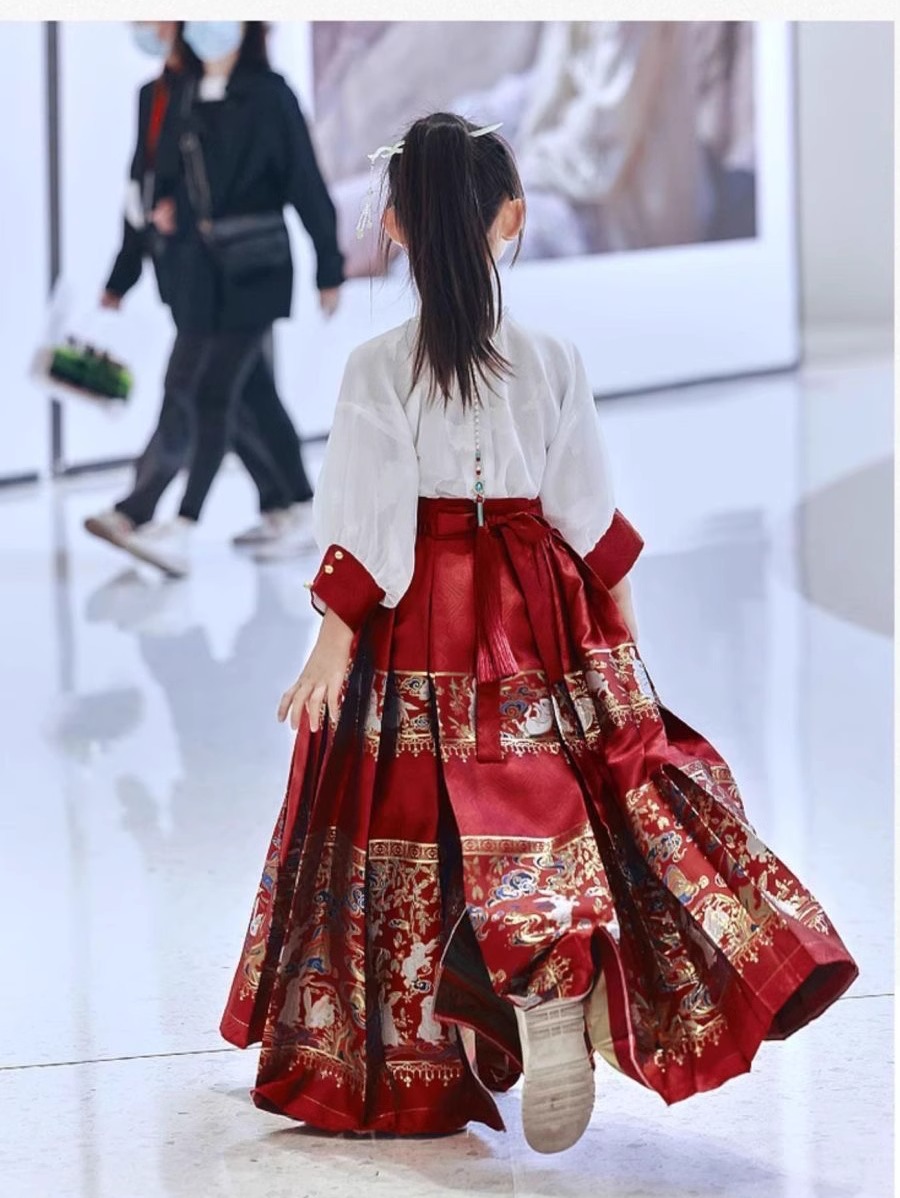 Horse Face Skirt Girls Spring Kidsren's Han Dynasty 2025 New Antique Suit Little Girl Chinese Style Ancient Han Dynasty for Women