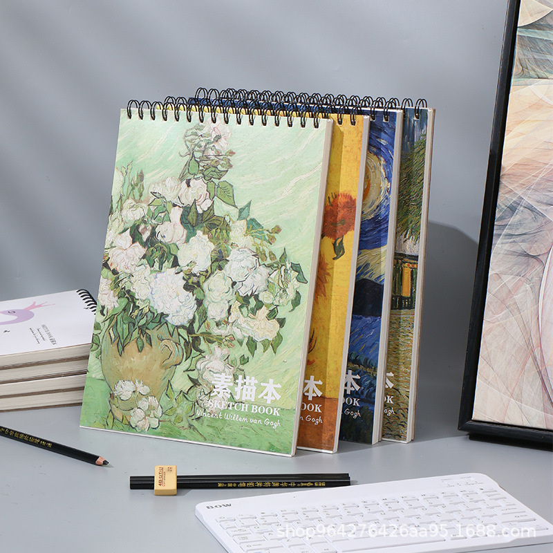 A4 Art Gouache Oil Painting Book Watercolor Art Student Sketch Coil Book Thickeneded Outdoor Sketching Painting Sketch Book