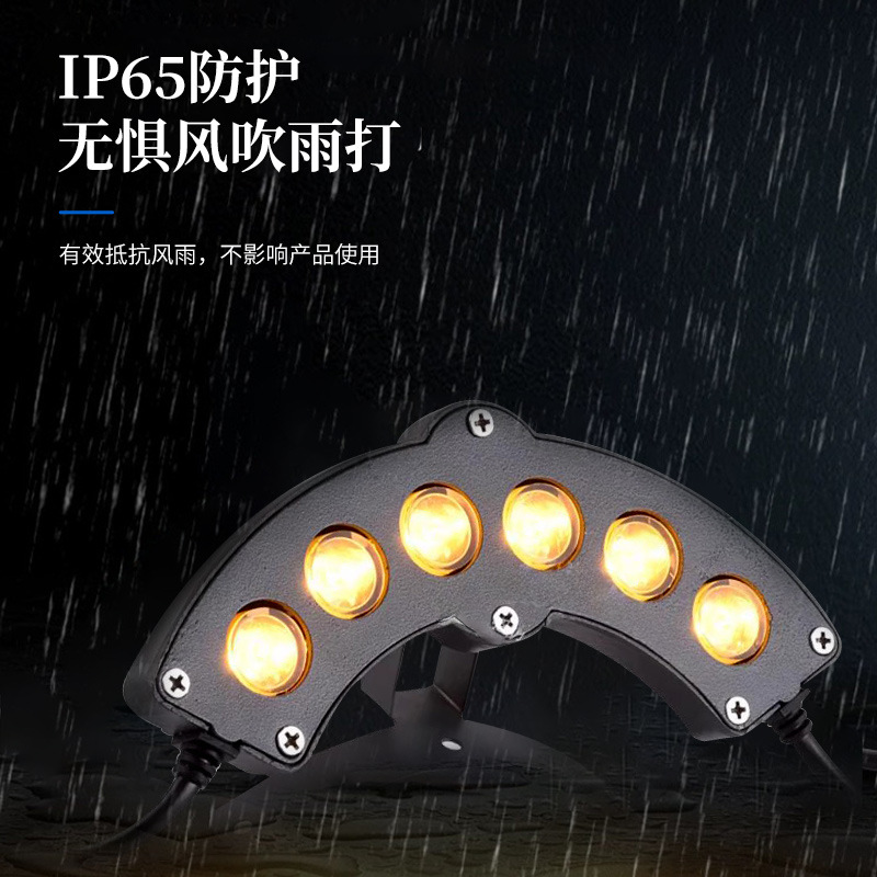 Светодиодная волнистая лампа, уличное водонепроницаемое освещение, лампа для крыши, храм, павильон, древние здания, карниз, ландшафтная черепичная лампа