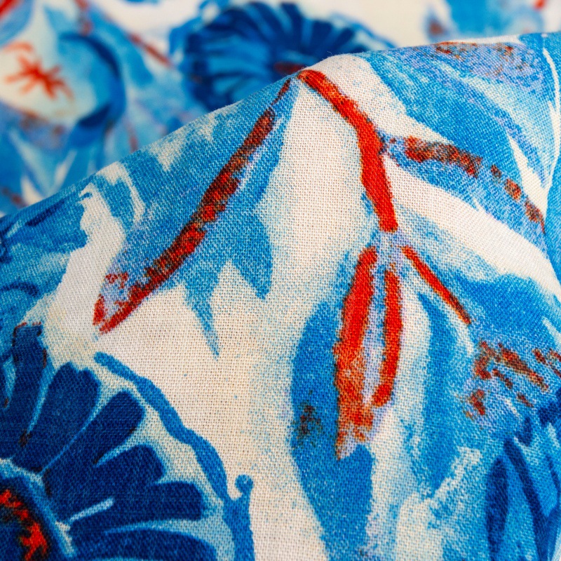 Xiangyun Yarn Dark Lattice Bubble Cotton Women's All Cotton Printed Cloth New National Style Breathable Not Shrinkable Women's Clothing Children's Clothing Floret