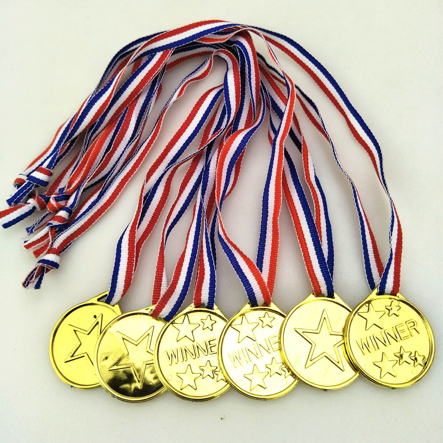 Children's plastic medal tag toy electroplating Golden Games medal toy party gift small toy tag