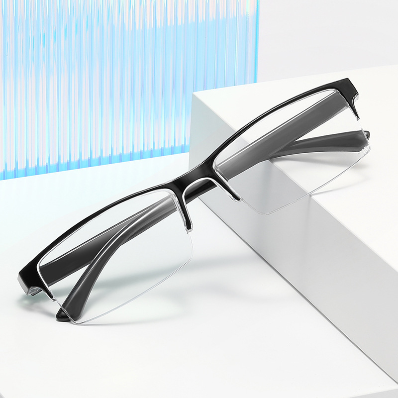 New high-definition reading glasses anti-blue light ultra-light fashion high-end frameless business middle-aged and elderly reading glasses for men and women