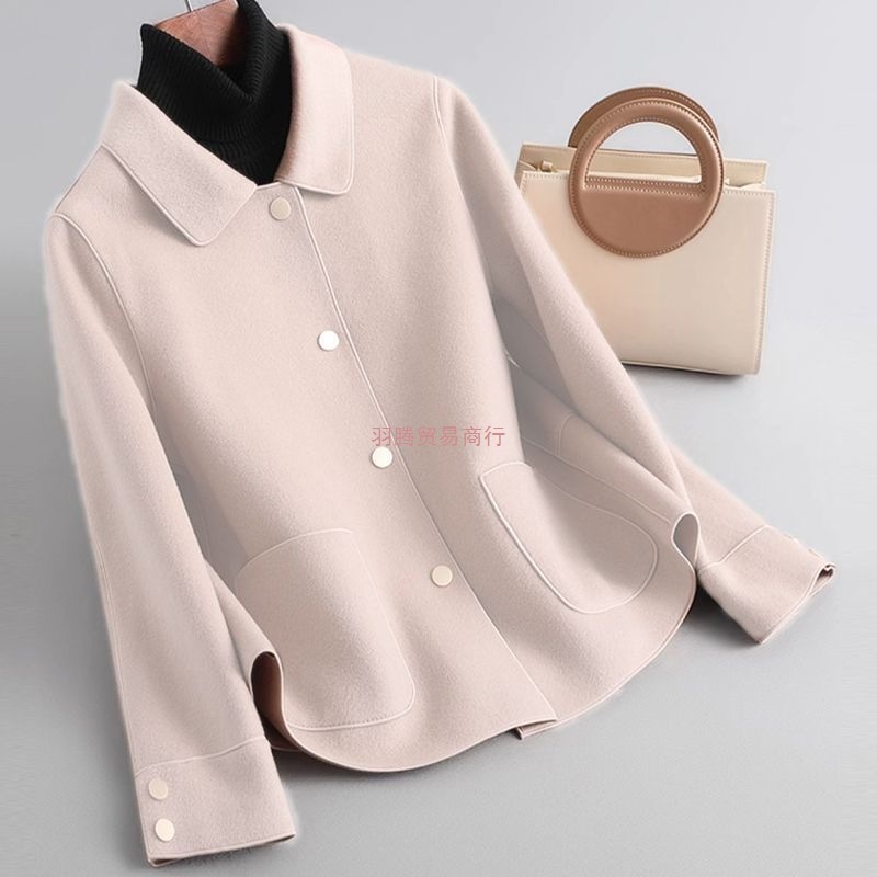 Двустороннее шершавая куртка 2025 весна, новая короткая корейская стильная, стройная женская куртка