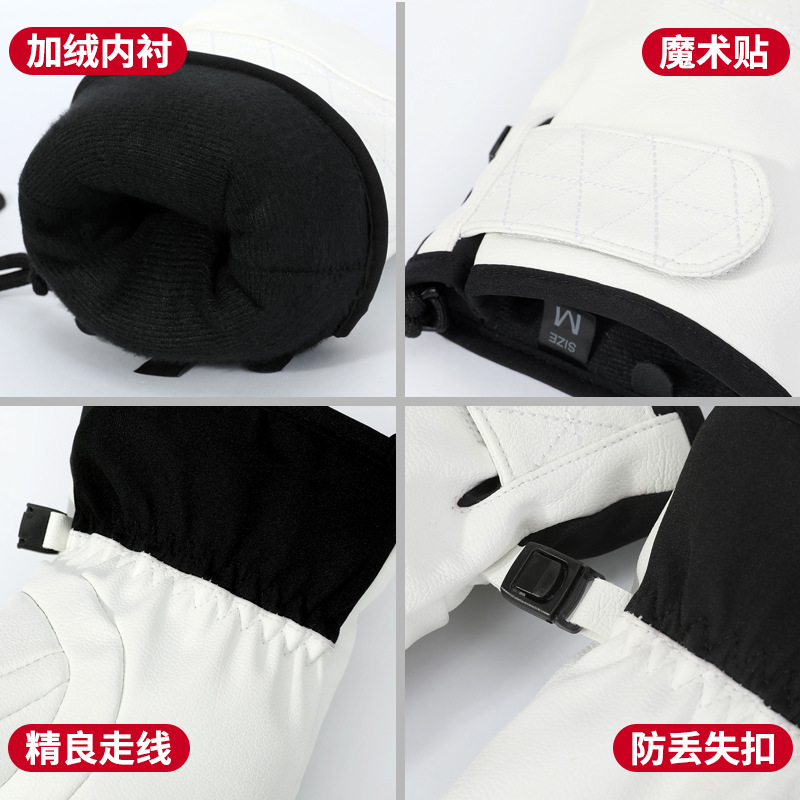 3m Veneer Parallel Finger Gloves Thickeneded Outdoor Cycling Warm and Cold-Proof Fleece-Lined Gloves for Men and Women Waterproof Ski Gloves