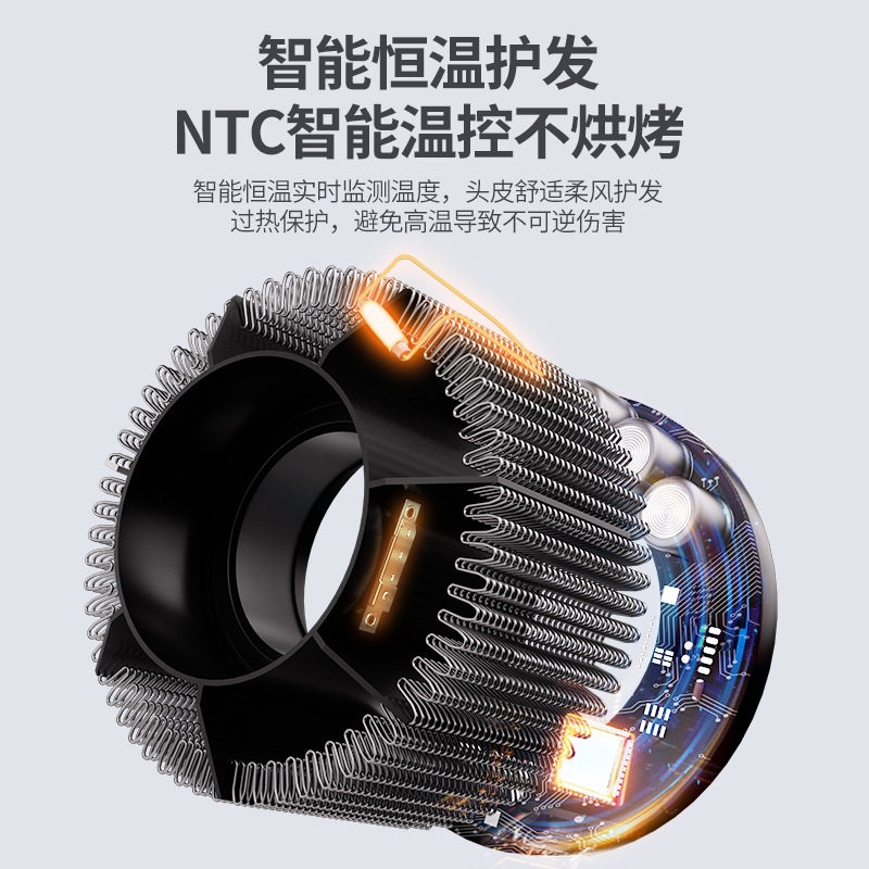 Hair Dryer Household Negative Ion Hair Care Silent Quick-Drying Hair Dryer Hair Salon Leafless High-Power Hair Dryer Cross-Border