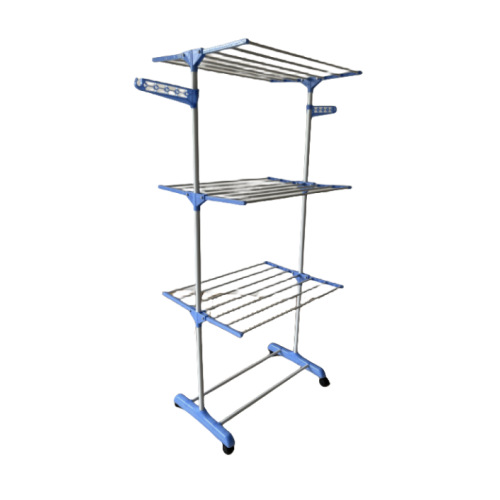 Wing-shaped Foldableable Floor-standing Clothes Drying Rack Home Creative Portable Wheel Removable Telescopic Three-layer Towel Rack Wholesale