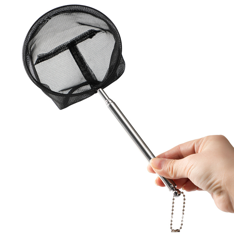 Stainless steel telescopic fish fishing household telescopic rod Peacock fish fishing aquarium cleaning fish fishing net small fish shrimp net