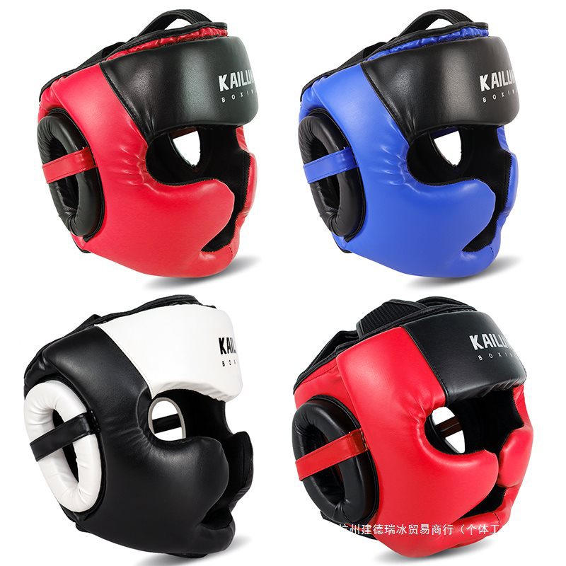 Boxing Helmet for Adults and Children Actual Combat Head Protection Sanda Muay Thai Boxing Competition Head Protective Cover Monkey Face Sanda Protective Helmet