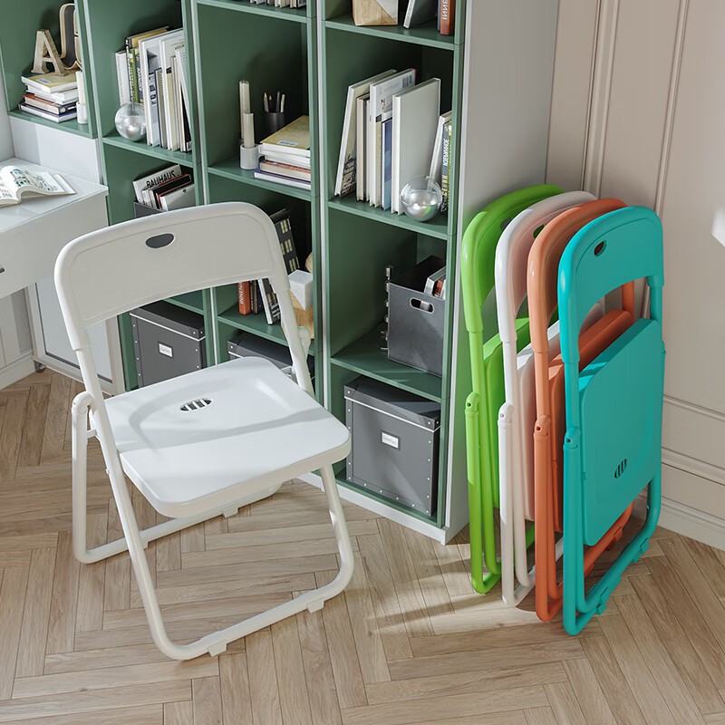 Factory Direct Sales Folding Chair Outdoor Plastic Steel Frame Folding Chair Home Backrest Portable Conference Event Chair