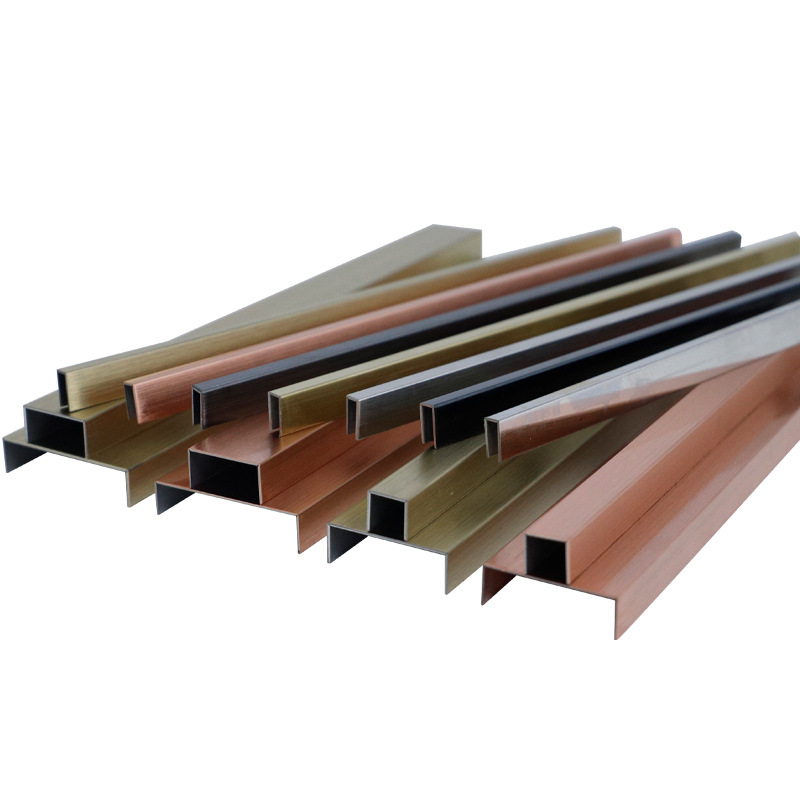 Stainless Steel Edge Strips, U-Shaped Groove Decorative Strips, Closing Strips, Edge Strips, Titanium Ceiling Metal Groove Lines