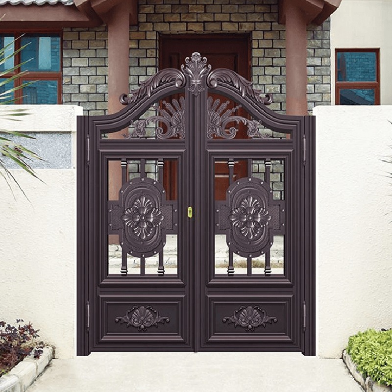 Aluminum Alloy Villa Door European Style Courtyard Garden Entrance Double Door Double Opening Sliding Home Anti-Theft Yard Door