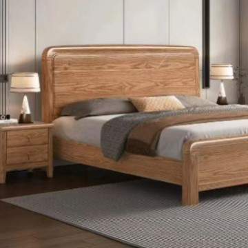Скандинавская кровать из массива дерева 1.68м, двойная, простой современный стиль, для главной и вторичной спальни