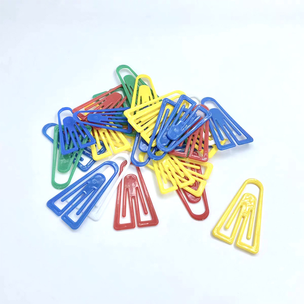 Creative Korean stationery manufacturers special wholesale plastic paper clip Korean shaped needle color paper clip
