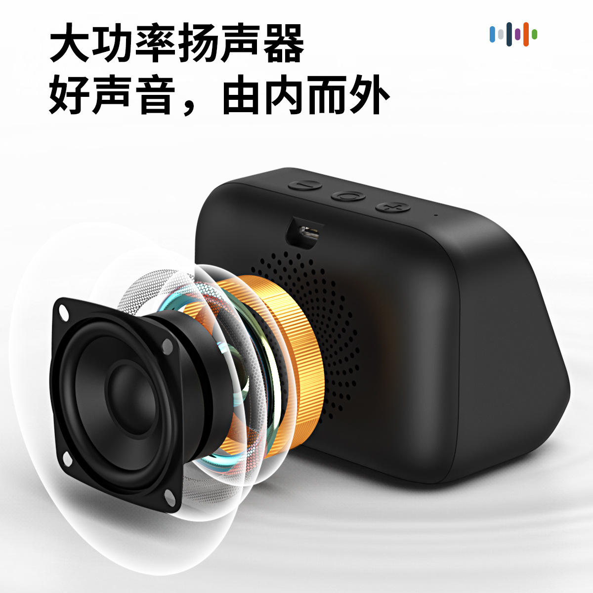 Cross-Border Ai Smart Bluetooth Audio Voice Remote Control with Display, Good Appearance and Good Sound Quality, Smart Clock Speaker