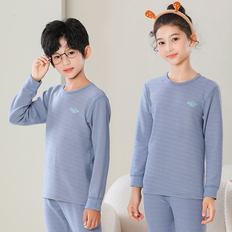 Children's one-piece autumn clothes top bottoming shirt German middle and big children warm thickened brushed autumn and winter velvet new wholesale underwear