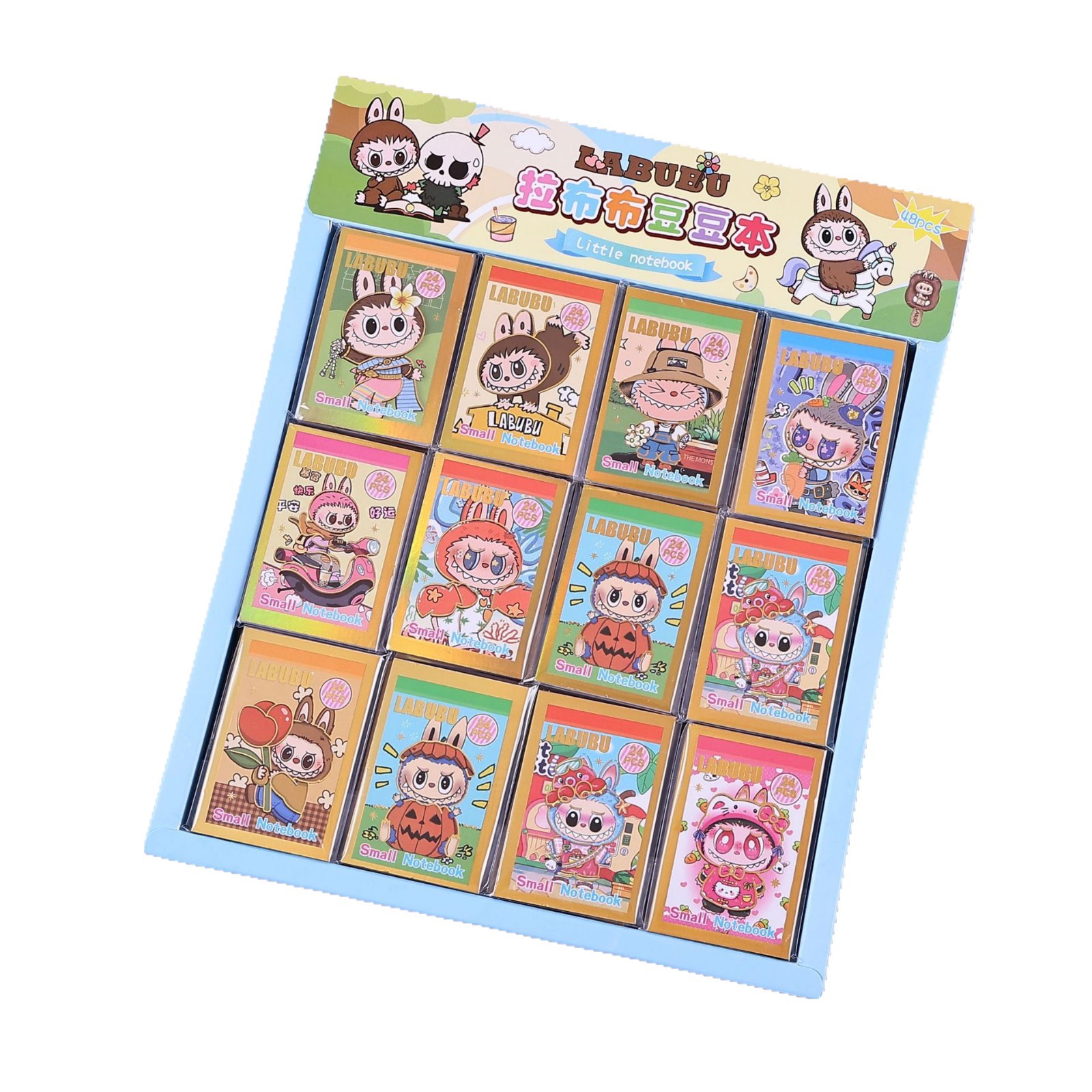 Cross-Border New Labubu Bean Book Creative High-Looking Cute Export Labubu Mini Sticker Hand Ledger Batch