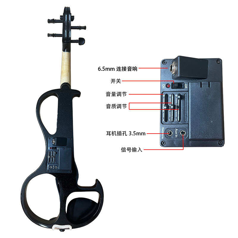 Black Electronic Violin Beginners Playing Electroacoustic Violin Instruments