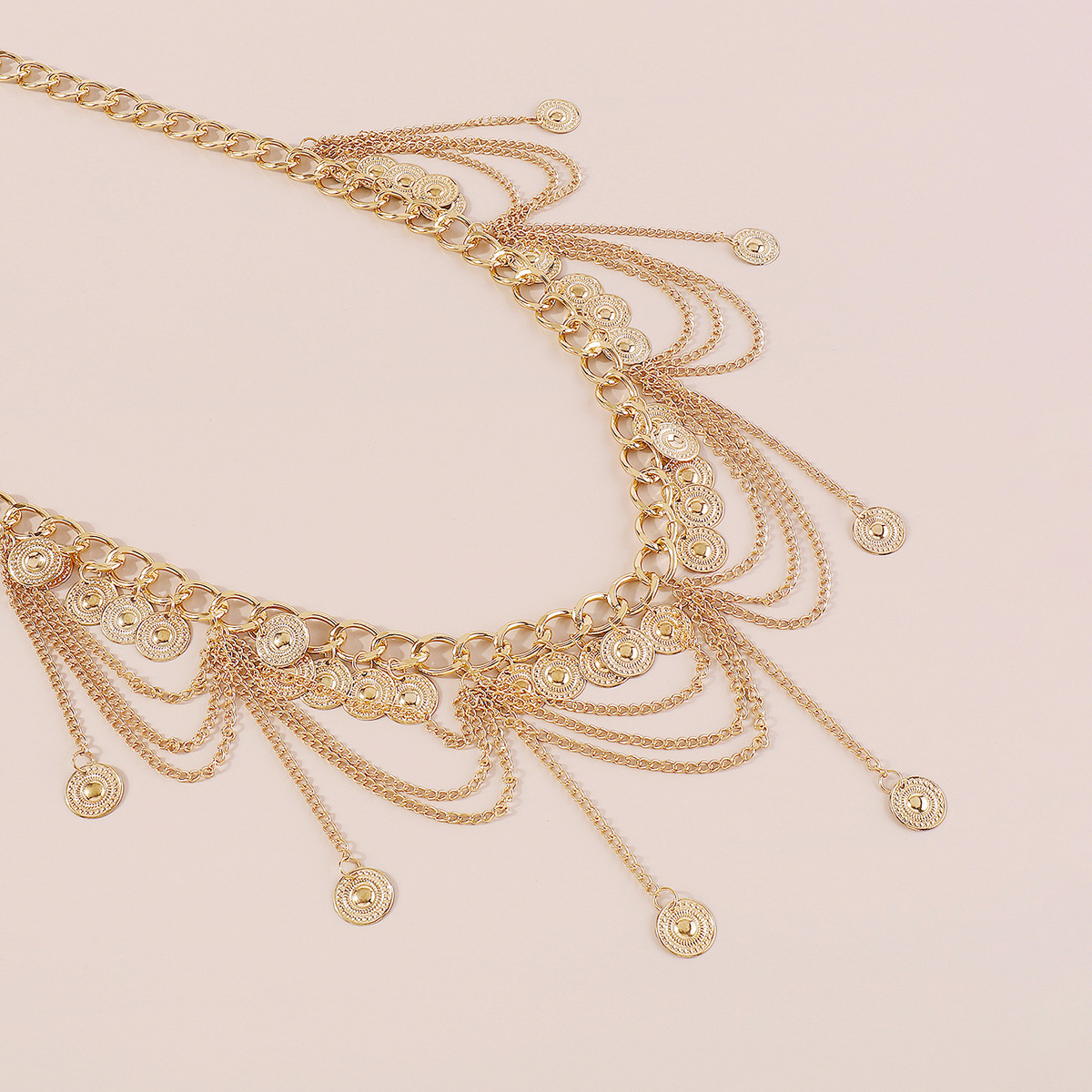 Ancient Style Photo Photography Dance Versatile Accessories Belt Multi-Layer Tassel Chain Butterfly Gemstone Sun and Moon Pendant Waist Chain