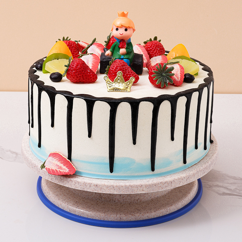 Upgraded Version of Cake Turntable with Glue Strip, Non-Slip Decorating Table, Biodegradable Wheat Straw Turntable, DIY Baking Tools