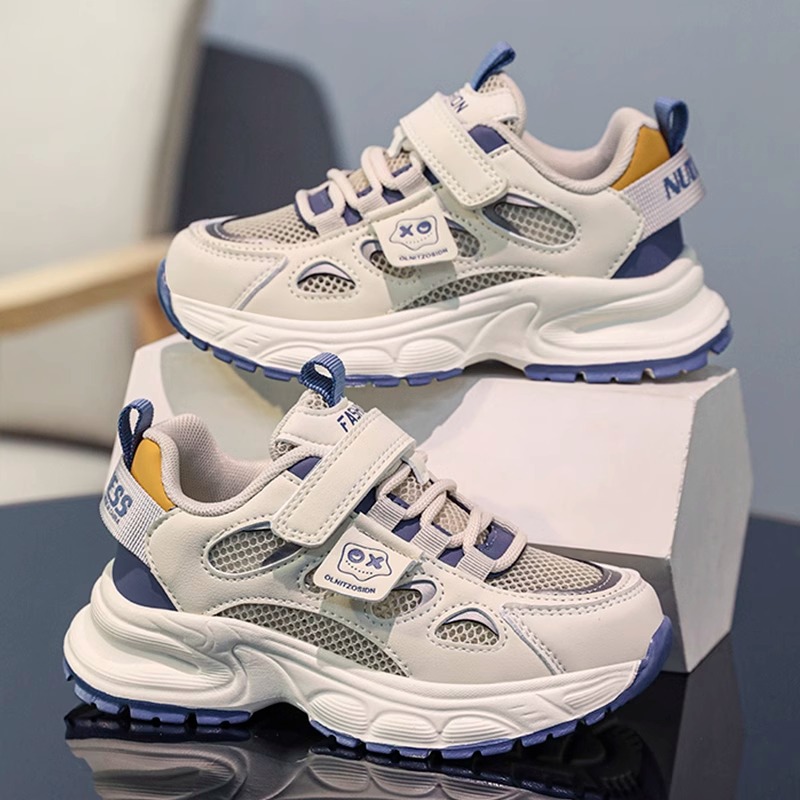 Boys' Shoes Spring 2025 New Mesh Breathable Kidsren's Sports Mesh Shoes for Middle and Large Kidsren Korean Style Boys' Dad Shoes Trendy