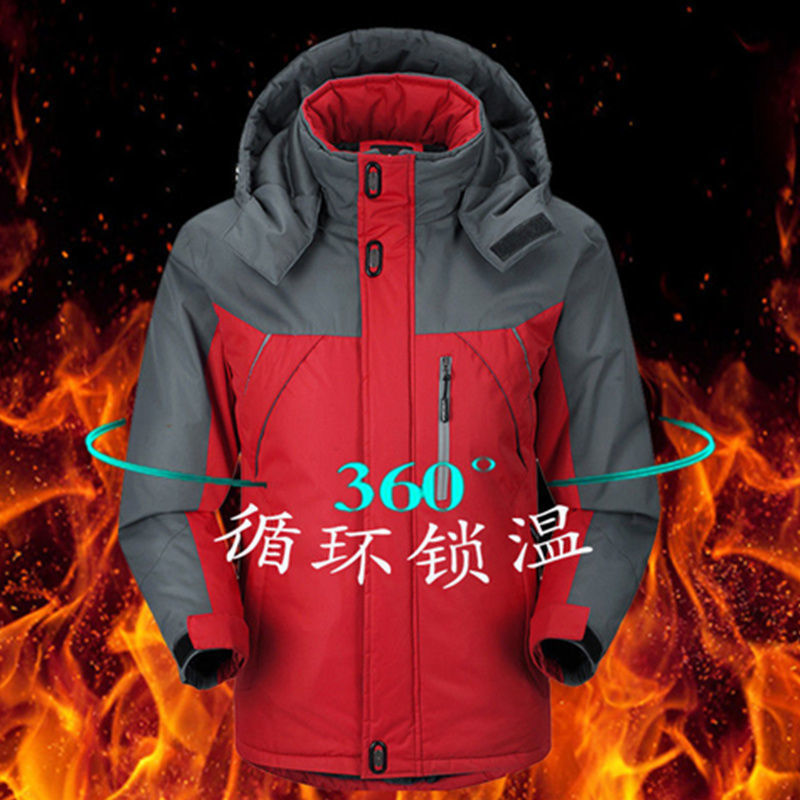 Cotton-padded coat men's fleece-lined thickened winter coat plus size cotton-padded jacket jacket men's work clothes loose cotton-padded jacket warm labor protection