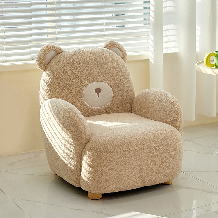 Big brand children's sofa factory cartoon solid wood foot fabric home living room bear sofa single chair reading area sofa