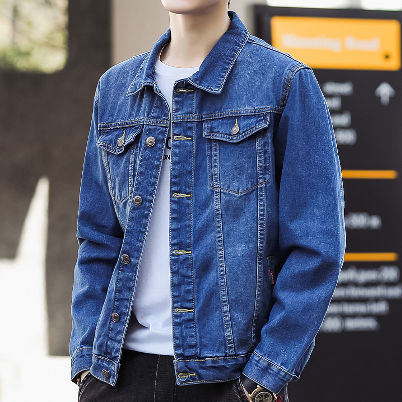 8007 denim coat men's new spring and autumn casual handsome work jacket men's fashion clothes wholesale