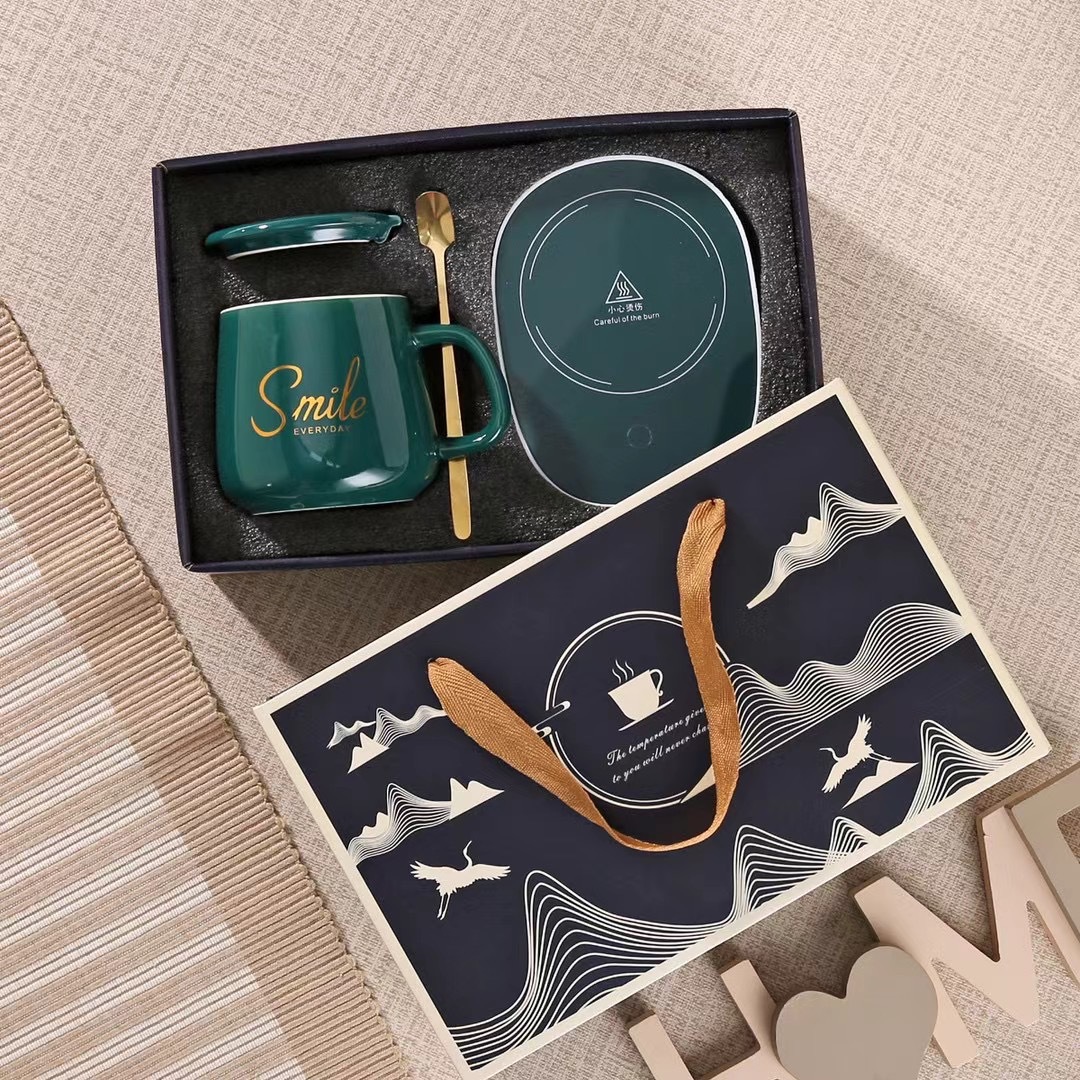 55 degree constant temperature cup gift box suit warm ceramic cup mug printed LOGO opening event annual meeting gift