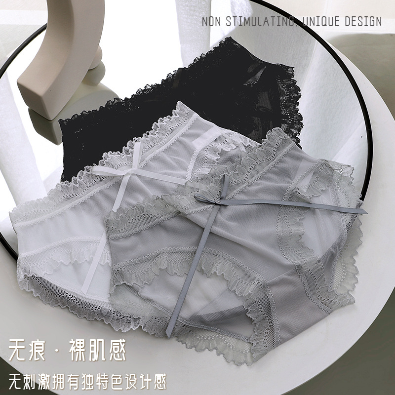 Panties Women's Lace Sexy Mid-waist Japanese Girl's Light Breathable Lace Panties Women's Sexy Lace Panties