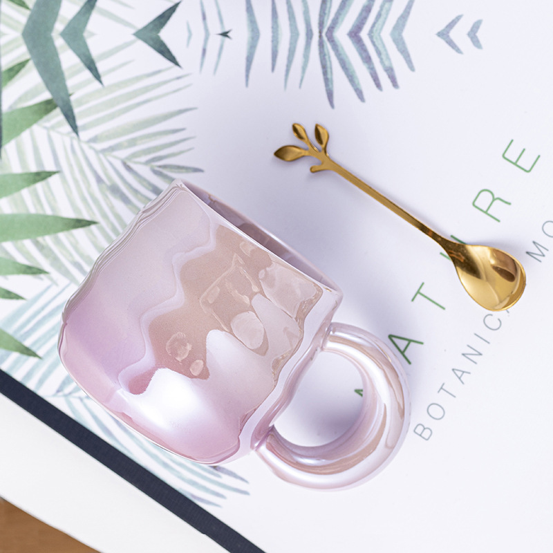 Керамическая кружка градиентного цвета в стиле ins, модная кружка, офисная кружка для воды