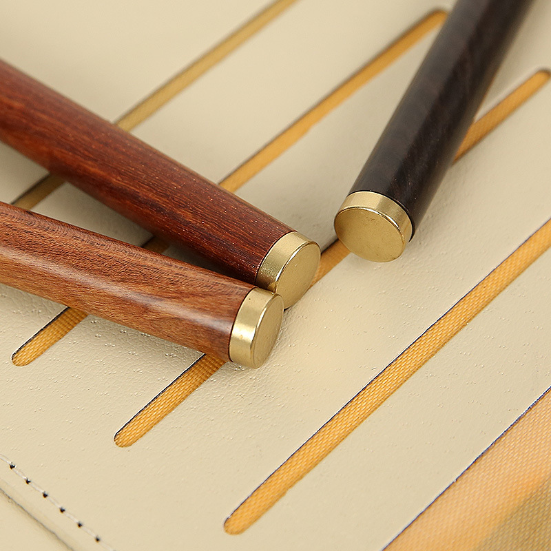 Solid Wood Wooden Signature Pen Brass Gel Pen Office Business Gift Wooden Pen Pen Laser Engraving Factory Direct Supply