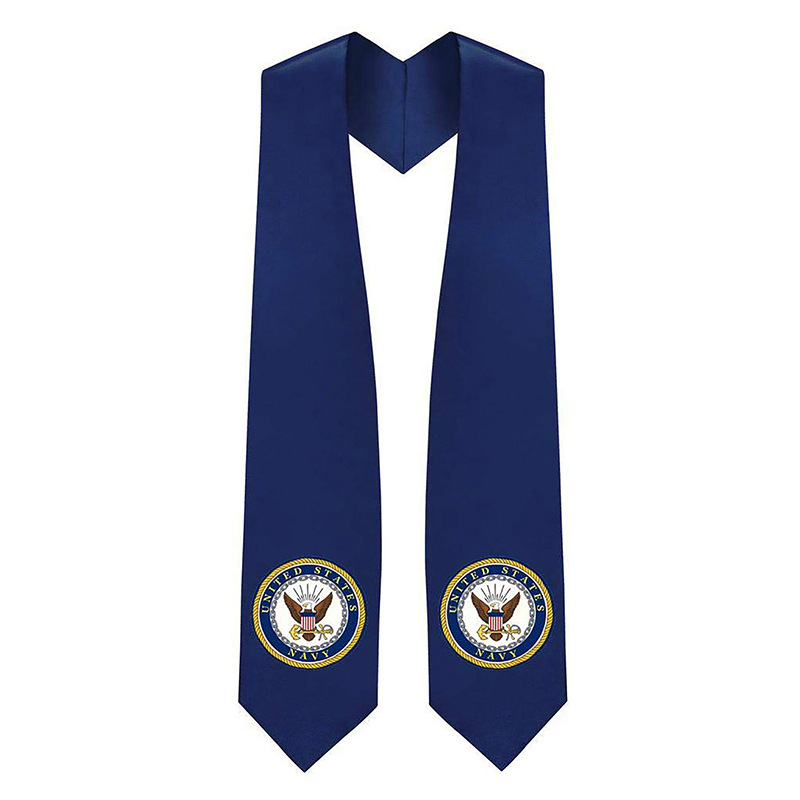 Cross-border Bachelor's Clothing University Children's Printed Embroidery Graduation Photography Ribbon Master Honorary Award Shawl Ribbon